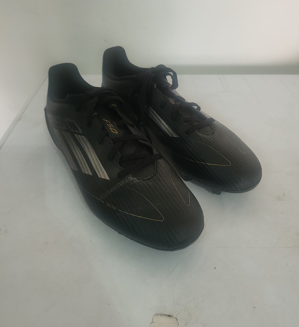 Adidas Men's Black Soccer Cleats with Silver Stripes - Picture 2 of 8